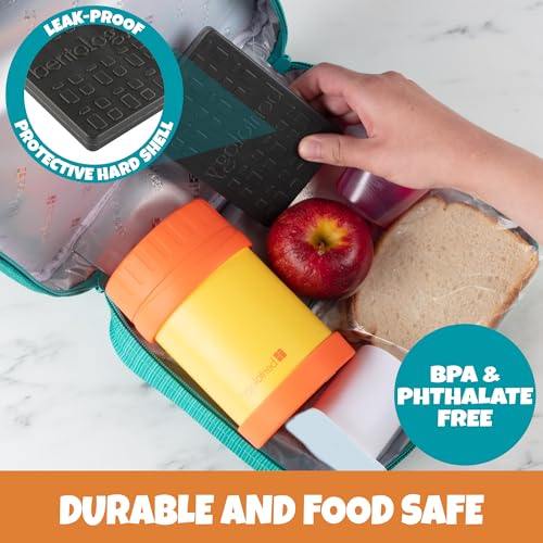 Kids Hard Ice Packs 3 Pack, Slim Reusable Freezer Packs for Lunch Boxes - color: Black Brick