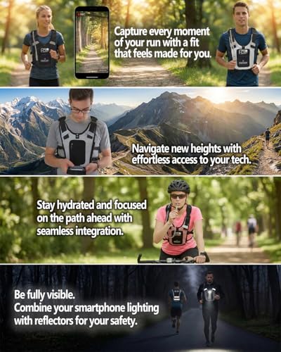 Running Hydration Vest with POV Camera Phone Pocket — Includes 1.5L Water Bladder — Zero-Bounce Stability, Adjustable Straps — Lightweight Reflective Hiking Backpack for Women & Men - color: GRAY