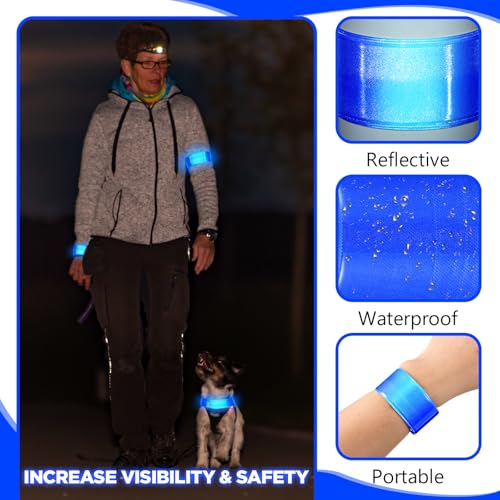 Halloscume Pcs Reflective Arm Snap Band 15.75 in Slap Bracelet - color: Blue
