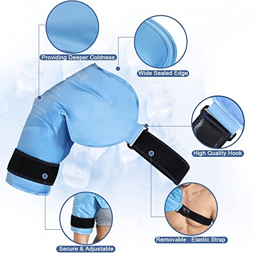 REVIX XL Knee Ice Pack Wrap Around Entire Knee After Surgery and XL Shoulder Ice Pack for Rotator Cuff Reusable Gel