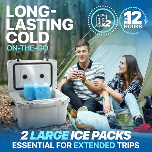 4 Pack Reusable Extra Large Ice Packs for Cooler, Long Lasting Freezer Packs for Camping, Beach, and Road Trips, Cooler Ice Packs BPA-Free Non-Toxic, 10.28"x 7.80" - size: Large 2-pack