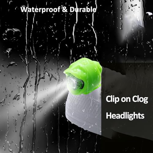 RAHAN Rechargeable Flashlights Compatible with Croc,2 PCs Flashlights Attachment for Shoe, LED Clogs Light with 3 Light Modes for Dog Walking, Camping, Running, Suitable for Adults Kids, Green - color: Green