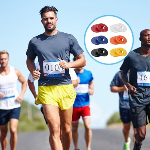 24 PCS Multicolor Race Bib Clips, Running Bib Clips for Runners - color: Six Color