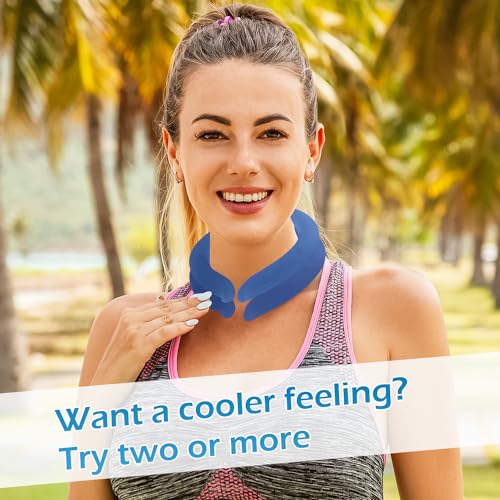 Neck CoolingTube with Insulated Bag, Reusable Ice Coolers Wearable Cooling Products, Neck Ice Coolers for HotWeather (Navy Blue) - color: Navy Blue