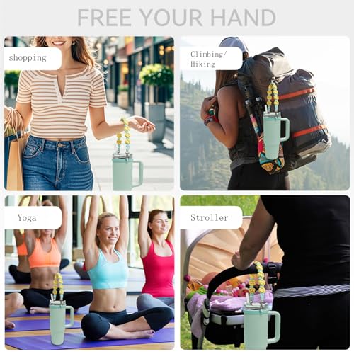 Outman Sport Water Bottle Handle Strap Holder Sling Cup Handle - color: Hot Pink and grey