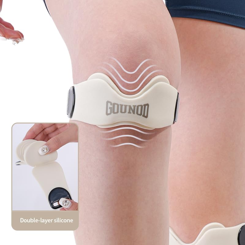 GOUNOD Patellar Tendon Support Strap 2 Pack,Silicone Knee Strap for Knee Pain Relief,Patella Band for Basketball, Jumpers Knee, Tendonitis, Running, Hiking, Soccer, Osgood Schlatter（Grey） - color: Gray