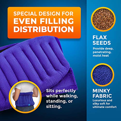 Microwavable Extra Large Heating Wrap for Lower Back, Waist, Stomach, and Shoulder – Moist Heat Therapy Pad for Instant Pain Relief in Case of Aches, Muscle Spasms, Slipped Discs, and Surgery Recovery
