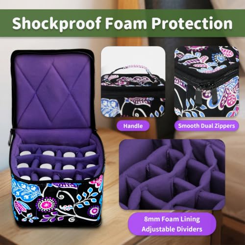 Weljoy 13 Bottle Essential Oil Carrying Case, Night Paisley - color: Night Paisley