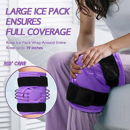 KingPavonini XXL Knee Ice Pack Wrap Around Entire Knee, 1 Pack, Purple - style: Purple