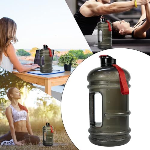 TOOFEEL 1 Gallon Water Bottle,Leakproof,BPA Free,Dishwasher Safe,128 oz Large Water Jug wiht Handle,Travel & Camping & Sports & Gym Water Bottle For Men and Women - Transparent Black - color: Transparent Black, style: 128 oz water bottle