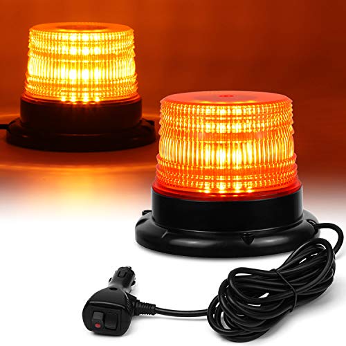 LINKITOM LED Strobe Light, 12V-24V Amber 40 LED Flashing Beacon Lights