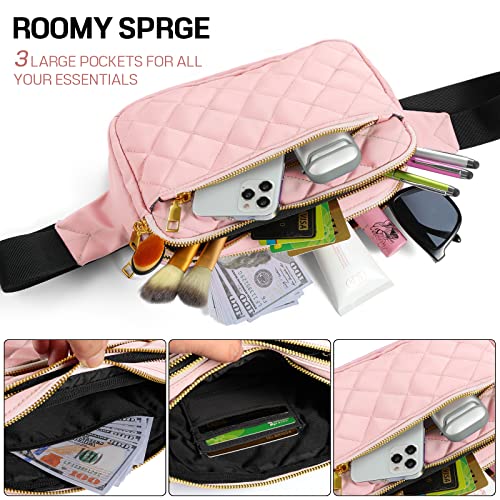 CXWMZY Fashion Fanny Packs for Women & Men, Girls Boys Teens Waist Bag Hip Bum Bag Cute Fanny Pack Casual Bum Bag with Multi-Pockets Adjustable Belts for Disney Traveling Cycling Running (Pink) - color: Pink