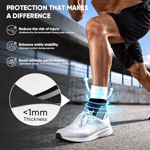 2 Pack Ankle Brace Compression Support for Men Women, Adjustable Lace-Up Ankle Stabilizer with Straps, Breathable Support for Running, Basketball, Gym, Sprained Ankle & Daily Use (Gray)