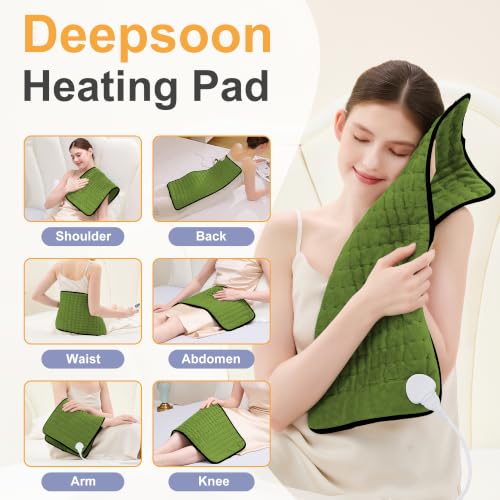 Heating Pad,Electric Heating Pad,Heating Pad for Back (GreenBlack, 24"x12") - color: Greenblack, size: 24x12 Inch
