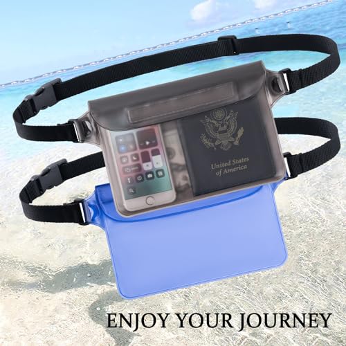 CADONO 2-Pack Waterproof Pouch with Adjustable Waist Strap - color: Clear