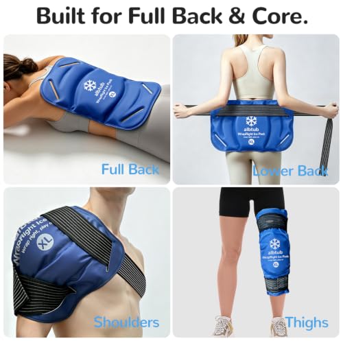 Extra Large Ice Pack for Injuries Reusable,12×20in Fits Back & Hip - size: Hands-free XL