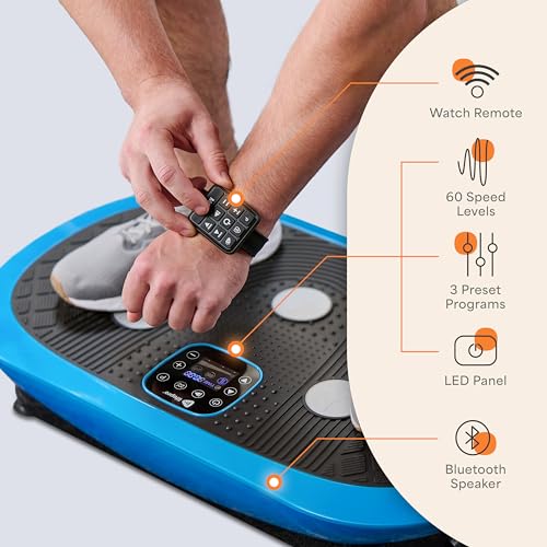 Lifepro Rumblex 4D Vibration Plate Exercise Machine with 7 Training Modes - color: Blue, size: Plus
