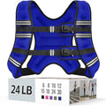 Zeerun Weighted Vest, 6/8/10/12/15/18/20/24/30LB for Men Women - color: Blue, size: 24 Lb