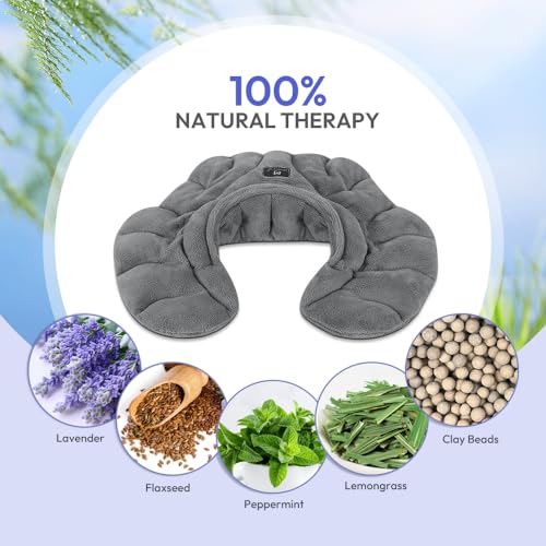 Microwavable Heat Pad for Neck and Shoulders, Warm Compress Wrap, Grey - color: Heat Pad01 -Grey