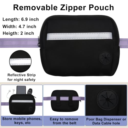 Triple Handle Bungee No Pull Dog Leash, Lavender 6.23-8.53FT - color: Lavender
