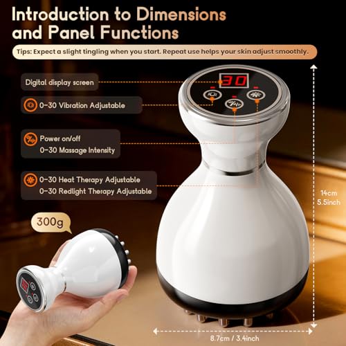 Red Light Lymphatic Drainage Massager Anti Cellulite Massage Tool - color: White