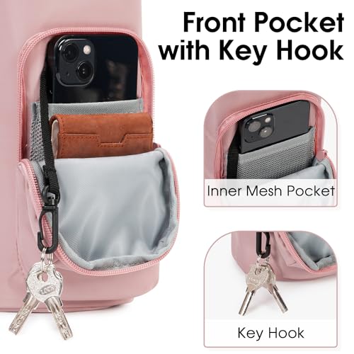 Ceneda Water Bottle Carrier Bag with Phone Pocket 32oz 40oz Tumbler Insulated Water Bottle Holder with Adjustable Shoulder Strap Carrier Sling Bag (Pink) - color: Pink