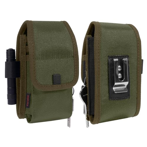 KENOBE Belt EDC Pouch, 5-Pocket Cell Phone/Tool Holder, Army Green - color: Army Green