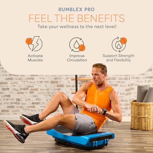 Lifepro Rumblex 4D Vibration Plate Exercise Machine with 7 Training Modes - color: Blue, size: Pro