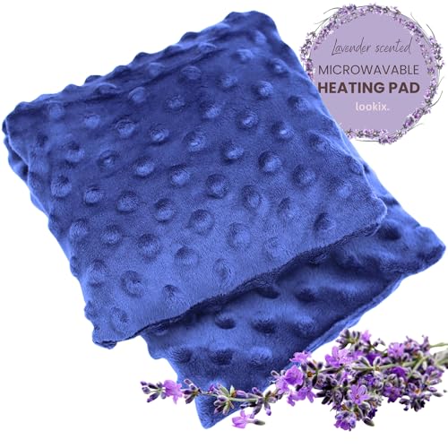 Microwavable Heating Pad for Cramps, Back, Neck & Shoulders – Moist Heat Pad with Lavender, Flaxseed & Buckwheat – Hot & Cold Therapy – Reusable, Non-Electric, 14x5 Inch