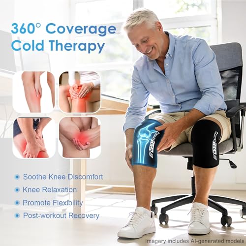 ComfiTECH Knee Ice Pack Wraps for Elbow & Calf, Gel Cold Compression, L, 2P - size: Large