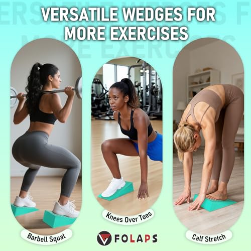 Squat Wedge Block For Deeper Squat: 2200LBS Capacity with Guide & Carry Bag - color: Mint Green