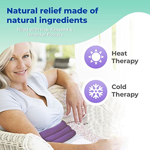 Microwavable Heating Pad for Lower Back and Menstrual Cramps - Moist Microwave Heating Pad for Muscles and Joints - Natural Microwave Hot Pack Heat Pad for Lower Back Pain - 1 Pack Purple