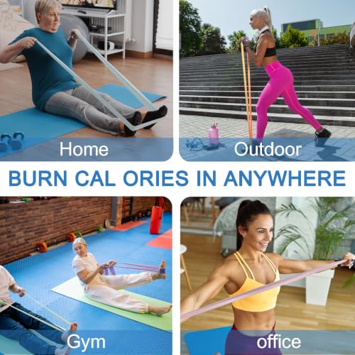Resistance Bands for Working Out, Physical Therapy, Exercise, Pilates, Yoga - color: Pastel Collection