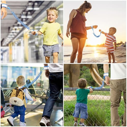 Accmor Anti Lost Wrist Link with Induction Lock, Upgraded Toddler Leash, Reflective Kids Wrist Leash for Baby, Child Walking Wristband Leashes with Magnetic Unlock Design for Boys, Dark Blue (6.5ft) - color: Dark Blue