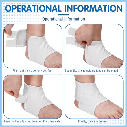 Tarpop 2 Pairs Kids Ankle Brace, Compression Sleeves, M+S, White - color: White, size: Small,Medium