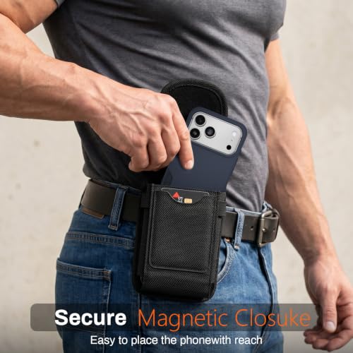 Magnetic Cell Phone Holster with Belt Clip for iPhone Samsung Galaxy - size: X-Large
