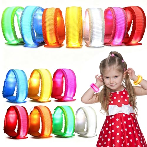 YADIYA 14 PCS LED Glow Bracelets, LED Light Up Bracelets for Kids Adults,Glow in The Dark Party Favors Supplies for Night Events, Concerts Rave Sports Accessories... - style: 14pcs LED Bracelets