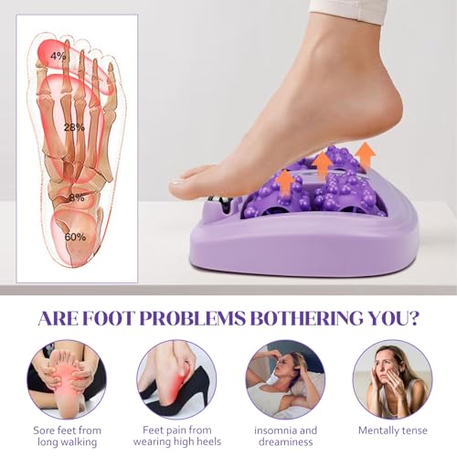 Foot Massage Roller, Plantar Fasciitis Relief with Cat Claw Acupressure Design, Portable Compact Reflexology Tool for Gym/Travel, ABS Plastic Deep Tissue Therapy&Instant Muscle Relaxation
