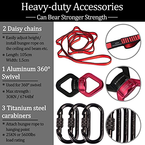 Dasking Heavy Bungee Resistance Band Set Gravity Yoga Bungee Cord Resistance Belt Set 4D Bungee Dance Rope Workout Fitness Home Gym Professional Training Equipment - size: WEIGHT CLASS-2: 60KG