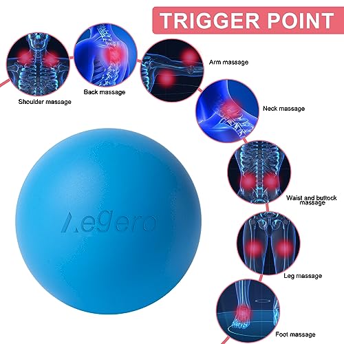 Massage Lacrosse Balls for Myofascial Release (2Pack, Rose Red and Purple) - color: Rose Red/Purple