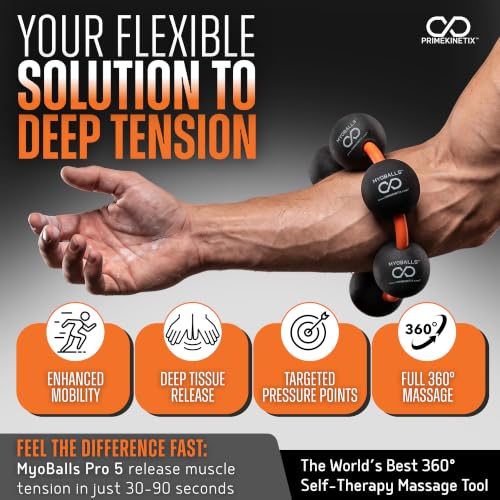 PRIMEKINETIX MyoBalls Foam Roller - Foam Rollers for Muscles, Enhanced Mobility, Deep Tissue & Full Body Massage, Trigger Point Therapy, for Athletes & Active Lifestyles, 1 Set of 5 Balls, Black - size: MyoBalls Pro 5