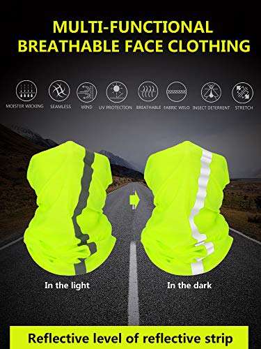 SATINIOR 8 Pack Reflective Neck Gaiters UV Protection Cooling Face Masks - color: Fluorescent Yellow, Orange