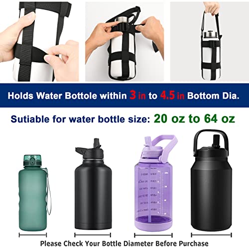 Cosmos Water Bottle Holder Strap - Crossbody Sling Strap with Handle & Shoulder Straps, Fits 20 oz to 64 oz Wide Mouth Bottle for Walking, Hiking, Camping, Travel