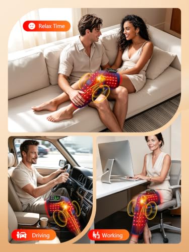 Red Light Therapy Wrap for Knee & Calf 100 LEDs with Soothing Vibration