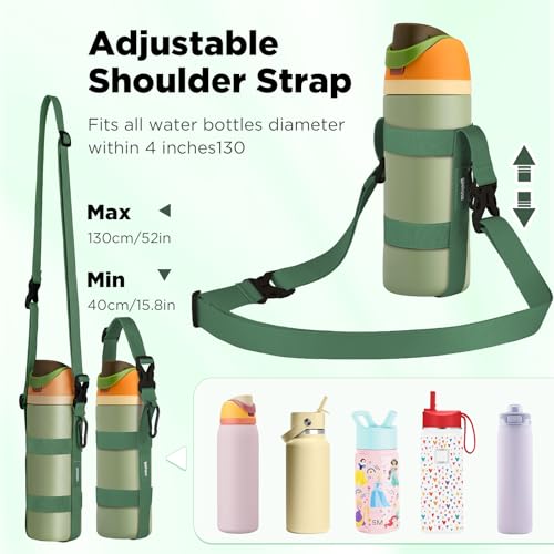 EasyAcc Water Bottle Holder Strap Sling, for Owala FreeSip 24 32 40 oz, Hydro Flask, Cirkul, Yeti, Stanley Flip, Universal Water Bottles, with Carabiner, for Walking Curise Travel (Bottle Excluded) - color: Camo Cool