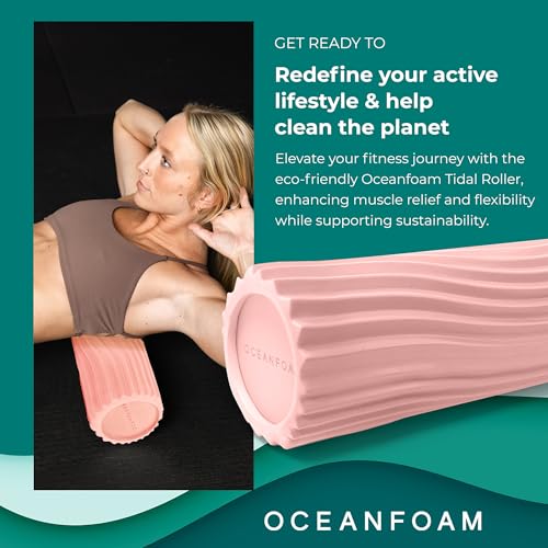 Oceanfoam Tidal Roller - Muscle Massage Foam Roller for Exercise (Blush) - color: Blush