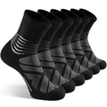 IRAMY Compression Ankle Support Crew Socks Men Women Wicking Plantar Fasciitis Relief Running Hiking Socks 3 Pairs - color: Black-3 Packs, size: X-Large