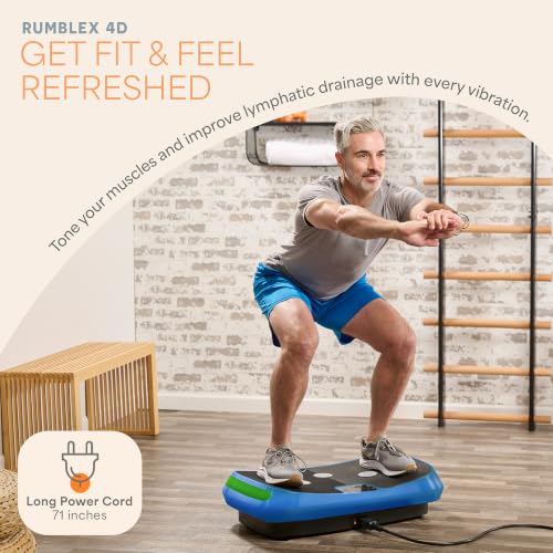 Lifepro Rumblex 4D Vibration Plate Exercise Machine with 7 Training Modes - color: Blue, size: Standard