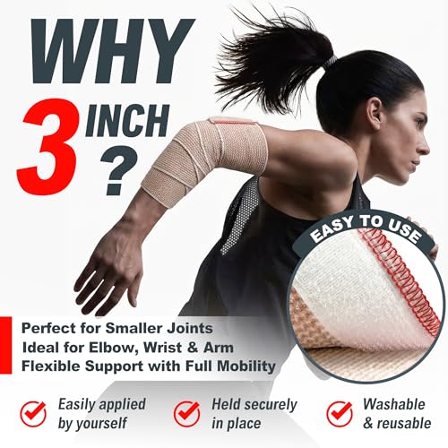 FRESINIDER Premium Elastic Bandage Wrap 3 Inch, 24 Pack, Hook and Loop - color: 24 Pack X 3 Inches