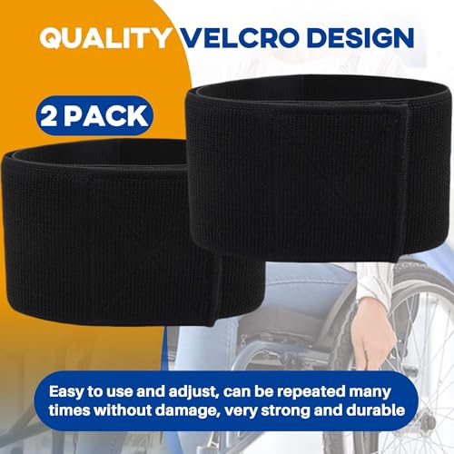 2 Pack Wheelchair Leg Straps - Polyester Material, Reliable & Elastic - Foot, Calf & Seat Belt Restraints for Wheelchair Accessory (Width 4 inches) - size: Self-Adhesive